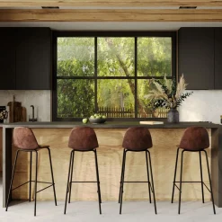 Chaise de bar Henrik en cuir synthétique (lot de 2)