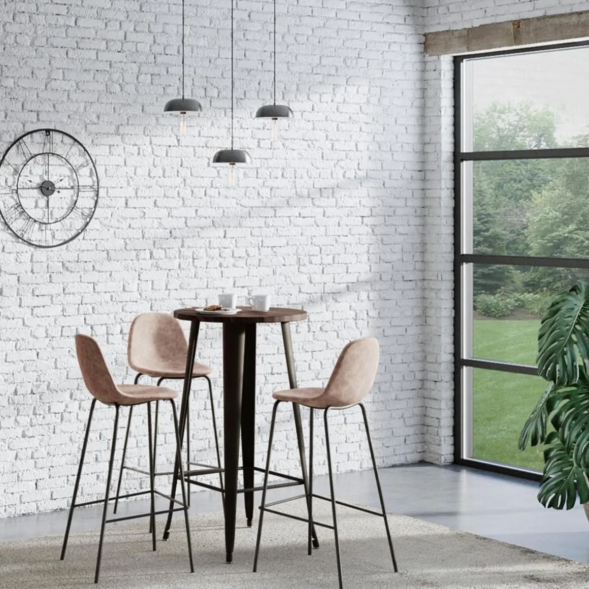 Chaise de bar Henrik en cuir synthétique (lot de 2)