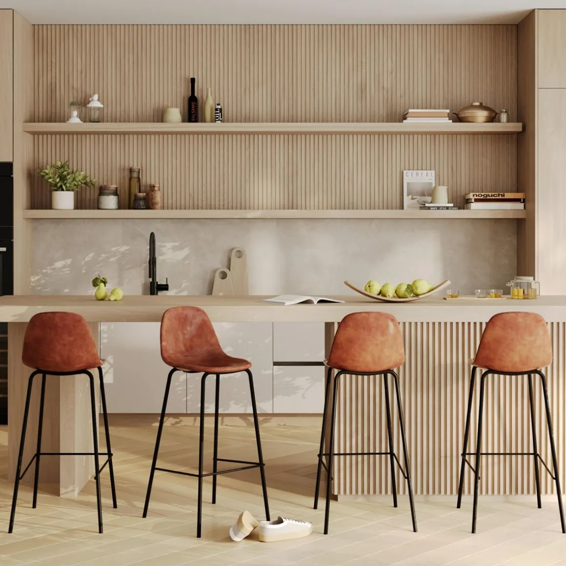 Chaise de bar Henrik en cuir synthétique (lot de 2)