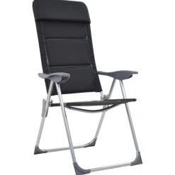 Chaise de camping lot de 2 Noir 58x69x111 cm Aluminium