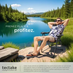 Chaise de camping pliable MÜRITZ en aluminium avec appui-tête