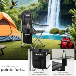 Chaise de camping rembourrée pliable MTX