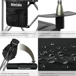 Chaise de camping rembourrée pliable MTX