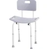 Chaise de douche siège de douche ergonomique hauteur réglable pieds antidérapants charge max. 136 Kg alu HDPE gris
