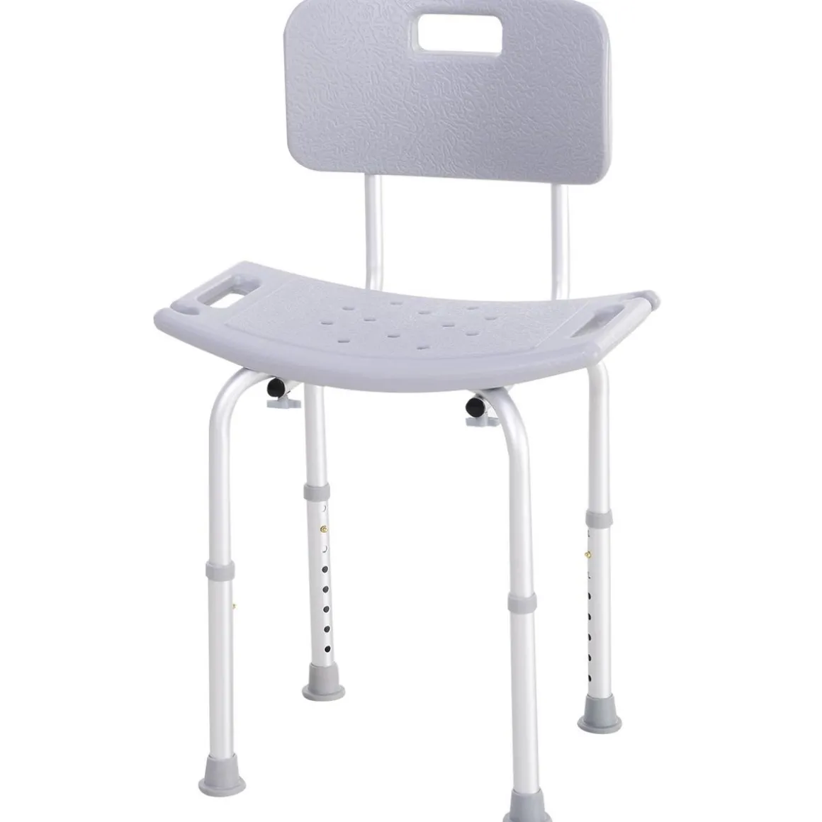 Chaise de douche siège de douche ergonomique hauteur réglable pieds antidérapants charge max. 136 Kg alu HDPE gris