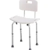Chaise de douche siège de douche ergonomique hauteur réglable pieds antidérapants charge max. 136 Kg alu HDPE blanc