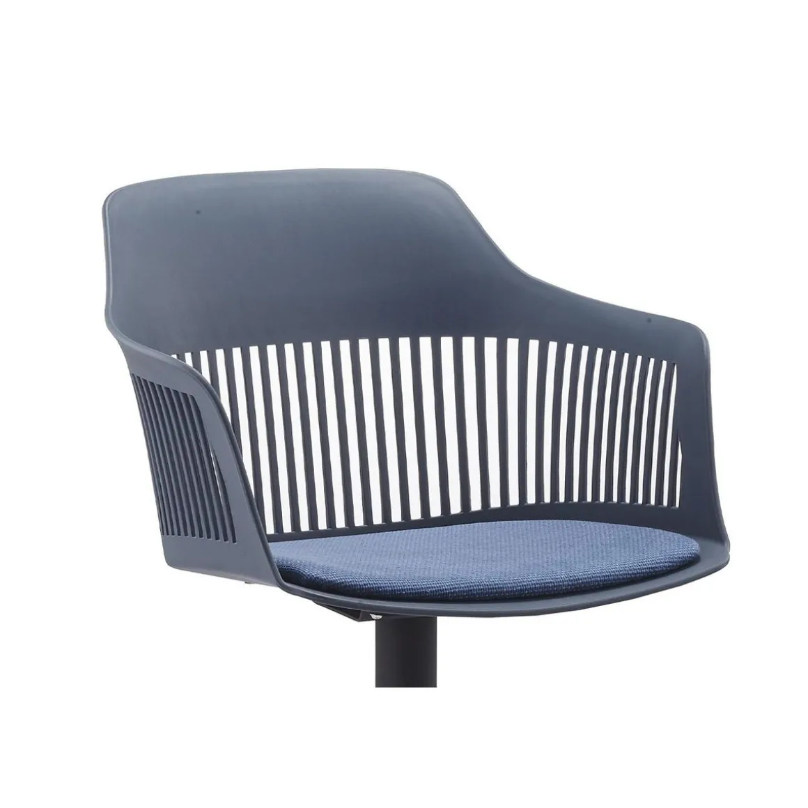 Chaise design avec accoudoirs bleu foncé ANAIS
