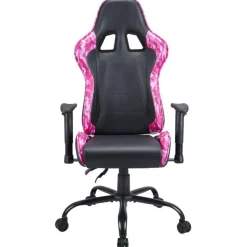 Chaise gaming, fauteuil gamer Noir et rose taille L