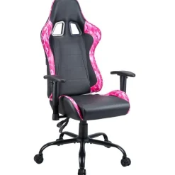 Chaise gaming, fauteuil gamer Noir et rose taille L