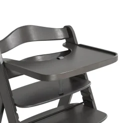 Chaise haute Alpha Select Gris foncé + Tablette pour chaise haute en bois Alpha Wooden Tray Gris foncé