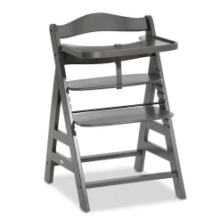 Chaise haute Alpha Select Gris foncé + Tablette pour chaise haute en bois Alpha Wooden Tray Gris foncé