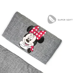 Chaise haute Alpha+B Blanc + Coussin chaise haute en bois Highchair Pad Deluxe Minnie Mouse Gris