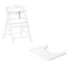 Chaise haute Alpha+B Blanc + Tablette pour chaise haute en bois Alpha Wooden Tray Blanc