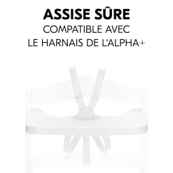 Chaise haute Alpha+B Blanc + Tablette pour chaise haute en bois Alpha Wooden Tray Blanc