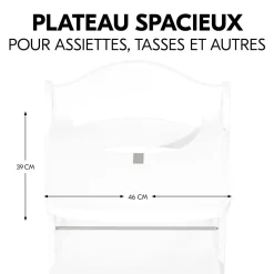 Chaise haute Alpha+B Blanc + Tablette pour chaise haute en bois Alpha Wooden Tray Blanc