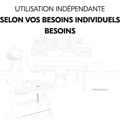 Chaise haute Alpha+B Blanc + Tablette pour chaise haute en bois Alpha Wooden Tray Blanc