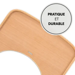 Chaise haute Alpha+B Bois Naturel + Tablette pour chaise haute en bois Alpha Wooden Tray Naturel
