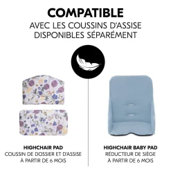 Chaise haute Alpha+B Bois Naturel + Tablette pour chaise haute en bois Alpha Wooden Tray Naturel