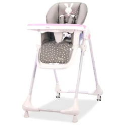 Chaise haute avec roues Baby Rabbit - Rose