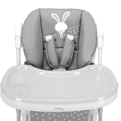 Chaise haute avec roues Baby Rabbit Gris