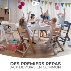 Chaise Haute Enock avec coussin noir - Gris