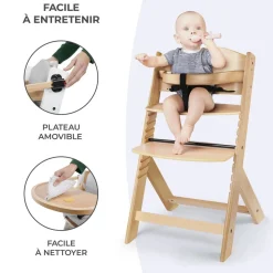 Chaise Haute Enock avec coussin noir - Gris