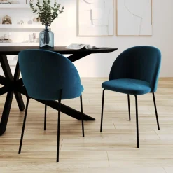 Chaise Karl en velours (lot de 2)