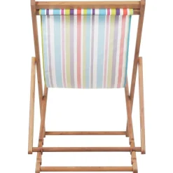 Chaise pliable de plage Tissu et cadre en bois Multicolore