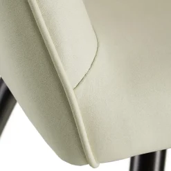 Chaise rembourrée avec revêtement en tissu pied acier crème/noir