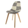 Chaise scandinave Patchwork - H. 85 cm - Noir et blanc