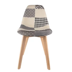 Chaise scandinave Patchwork - H. 85 cm - Noir et blanc