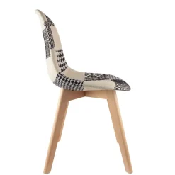 Chaise scandinave Patchwork - H. 85 cm - Noir et blanc