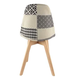 Chaise scandinave Patchwork - H. 85 cm - Noir et blanc