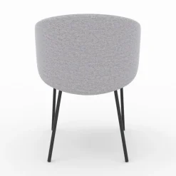 Chaise Victoria en tissu et pieds en métal (lot de 2)