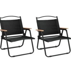 Chaises de camping lot de 2 Noir 54x43x59 cm Tissu Oxford