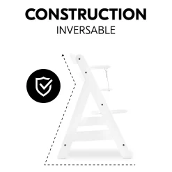 Chaises hautes Alpha+B Blanc + Accessoires de chaise haute en bois Alpha Wooden Tray Charcoal