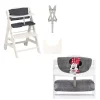 Chaises hautes Beta+B Blanc + Coussin chaise haute en bois Highchair Pad Deluxe Minnie Mouse Gris