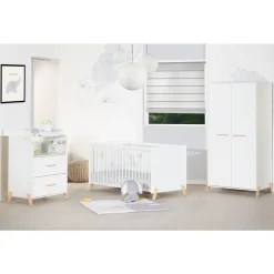 Chambre bébé complète évolutive JOY, coloris naturel