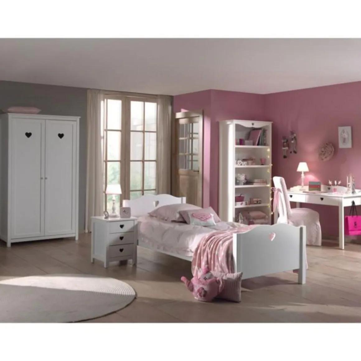 Chambre Complète Enfant 5P Amori II Blanc