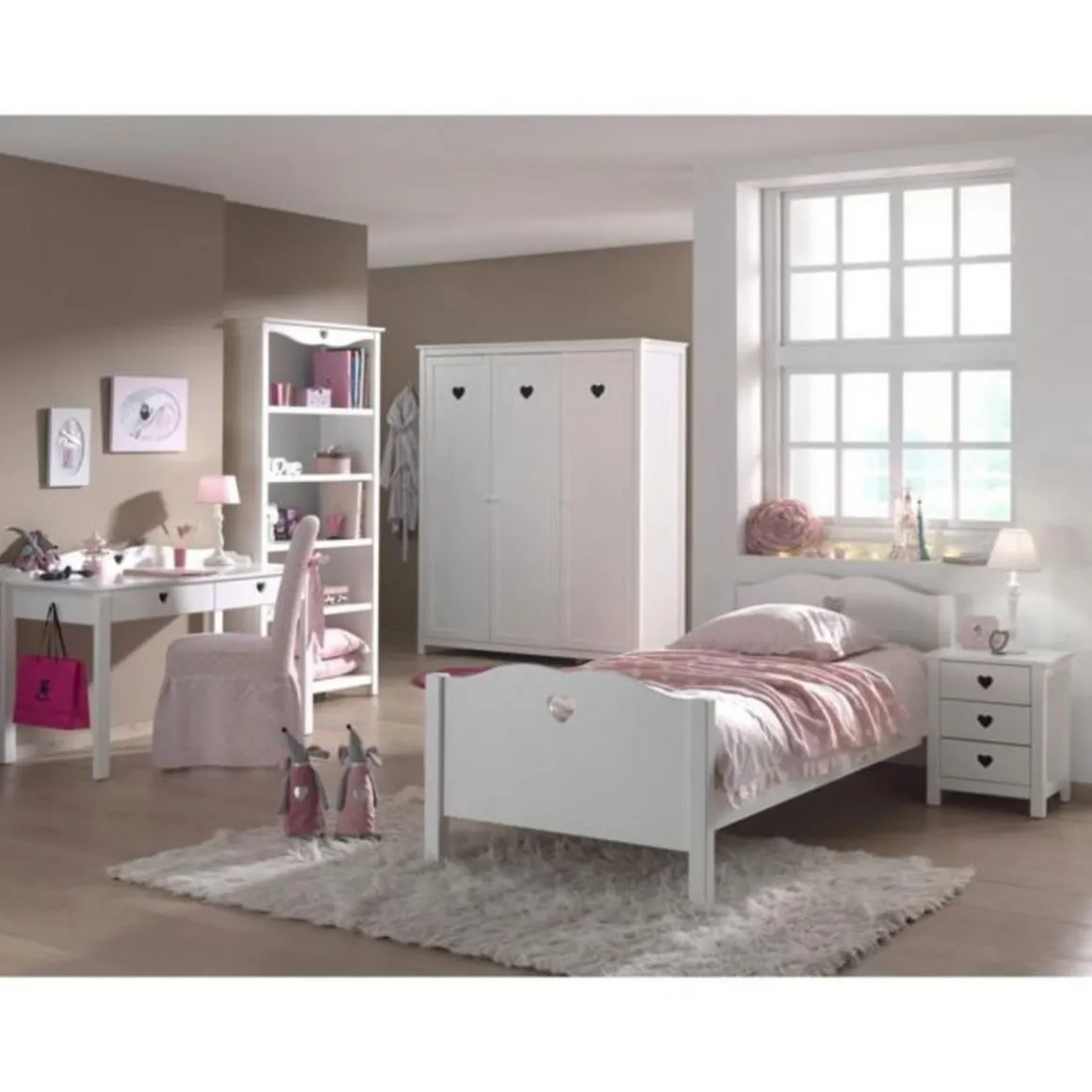 Chambre Complète Enfant 5P Amori Blanc