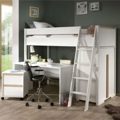 Chambre Complète Enfant 4P London 90x200cm Blanc