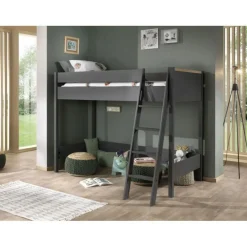 Chambre Complète Enfant 4P London 90x200cm Anthracite