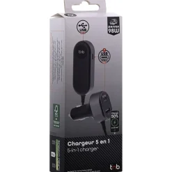 Chargeur allume-cigare 2xUSB et 3xUSB-C 98W noir