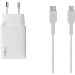 Chargeur et câble USB C/USB C - Blanc