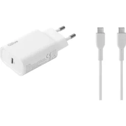 Chargeur et câble USB C/USB C - Blanc