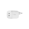 Chargeur secteur USB C x2 65W GaN PPS Blanc