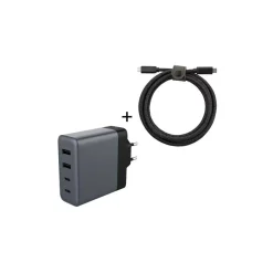 Chargeur secteur 100W 2 USB-A + 2 USB-C Noir