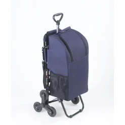 Chariot de courses avec siège - Sac isotherme 35 L - Bleu foncé