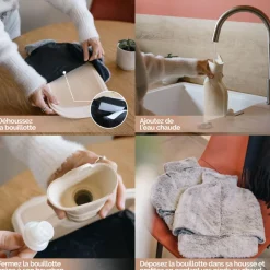 Chauffe pieds bouillotte douce 3 litres, déhoussable et antidérapant