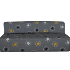 Chauffeuse 2 places STAR tissu gris étoiles